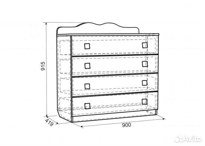 Фэнтези Комод белый рамух