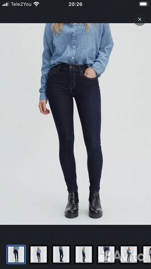 Джинсы Levi's 721 high rise skinny