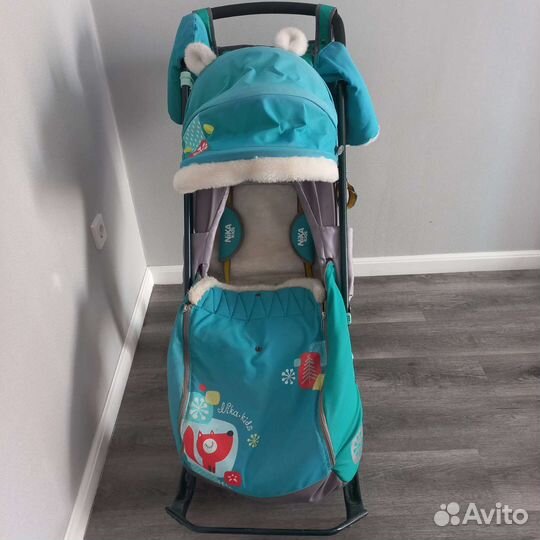 Детские санки коляска с колесами