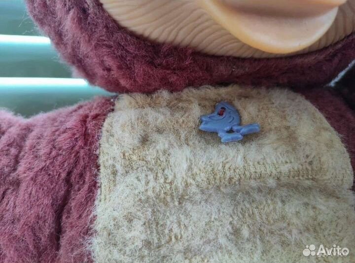 Игрушка СССР медведь плюшевый резиновая морда