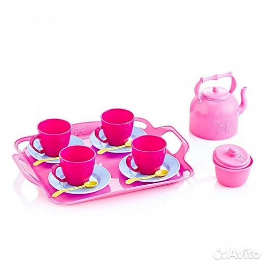 Набор посуды чайный на подносе, 17 предм., 2573/ор
