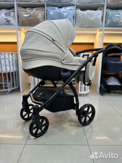 Коляска TutIs Nanni 2023 эко кожа молочный