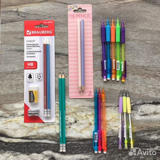 Канцтовары Карандаши, точилки, ручки школьные