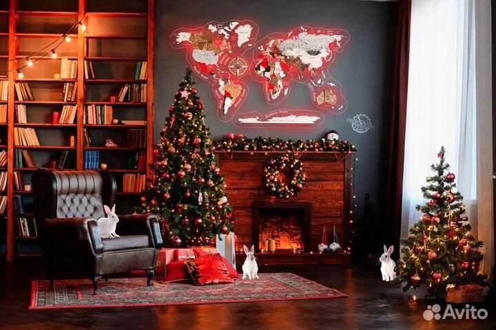 Карта мира на стену с подсветкой и без подсветки