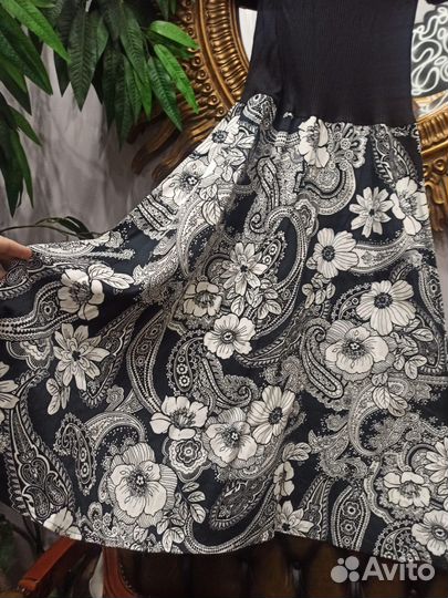 Платье хлопок/коттон 46-50 имитация футболка/юбка