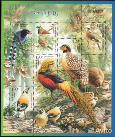 Китай, 2008. Птицы (мл)