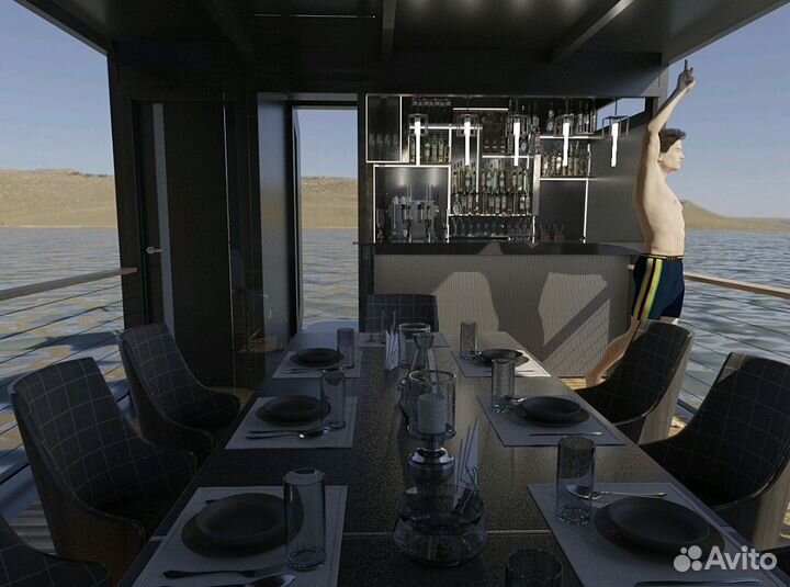 Катамаран, яхта алюминиевая, houseboat