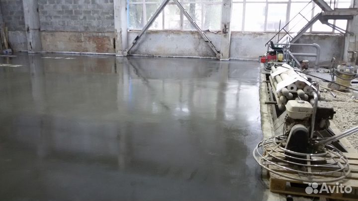 Полусухая стяжка пола, промышленные полы