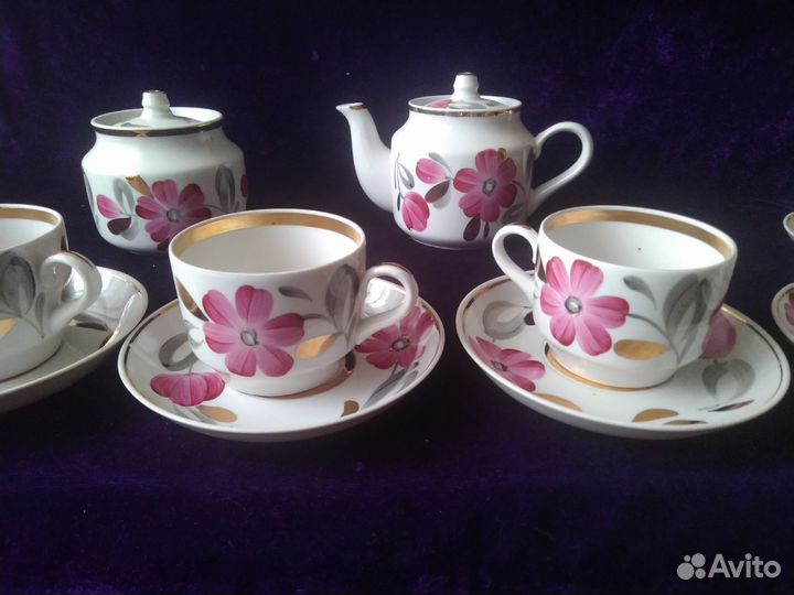 Чайный сервиз старинный Вербилки СССР