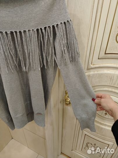 Michael kors свитер оригинал хлопок сереб-тый s/m