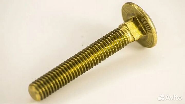 Болт мебельный М10х40 DIN 603, латунь, 100 шт