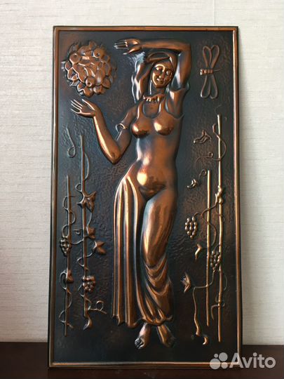 Медный барельеф, панно чеканка