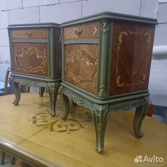 Тумбочки из массива с маркетри. Авторский декор