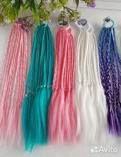 Косы на резинке афрокосы афрорезинки косички