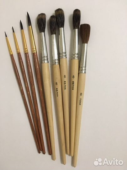 Набор кистей из волоса белки-9 шт