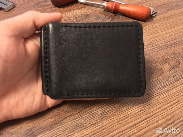 Зажим для денег из натуральной кожи
