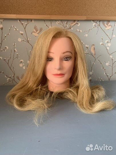 Манекен голова с натуральными волосами Nicole