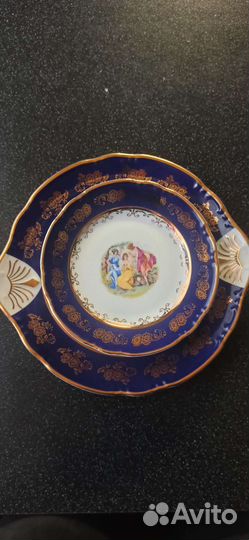 Набор десертной посуды. Серия Мадонна, кобальт