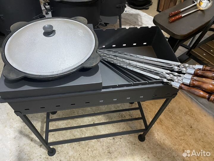 Мангал с печью под казан