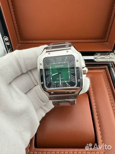 Часы Cartier Santos de Cartier зелёные