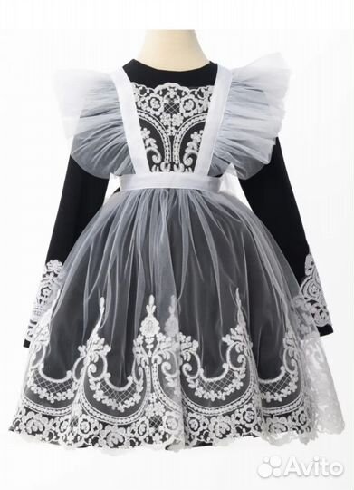 Белый школьный фартук 122-128