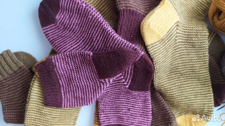 Носки ручной вязки шерстяные