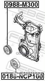 Ролик обводной приводного ремня Febest
