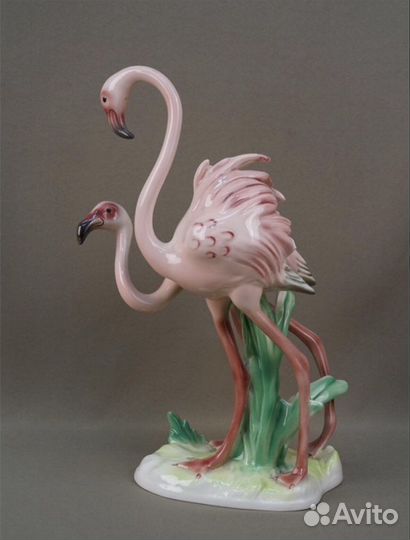 Интерьерная фарфоровая скульптура Фламинго XXL