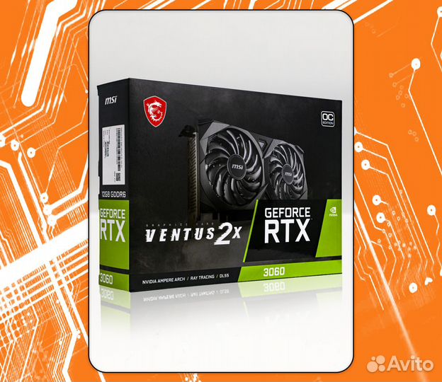 Видеокарта MSI RTX 3060 ventus 2X 12G OC LHR