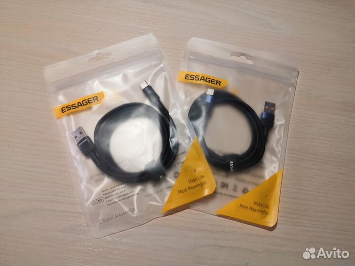 Кабель Essager 6A USB Type-C, 66 Вт, 1 m
