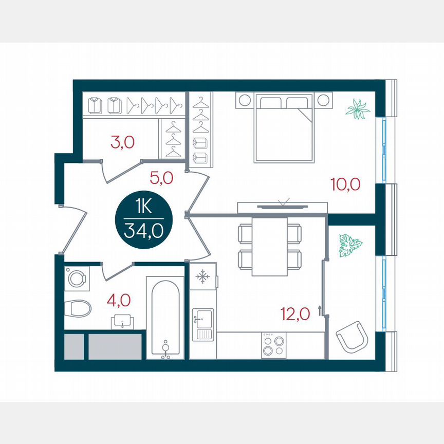 1-к. квартира, 34 м², 11/32 эт.