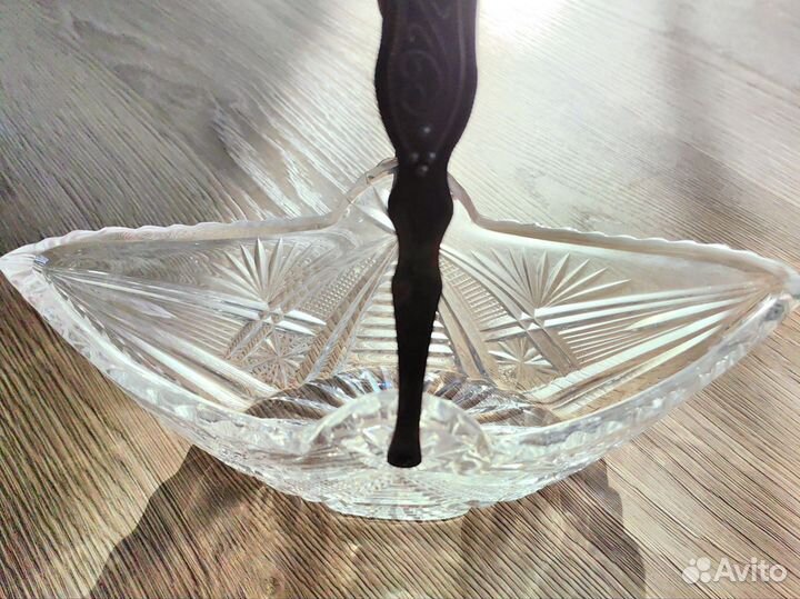 Ваза хрустальная СССР Конфетница Салатник Ладья