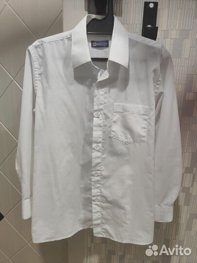 Рубашка белая на мальчика 140