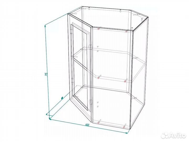 Кухня Лондон корпус швус 600х600 белый фасад швус