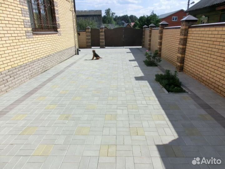 Укладка тротуарной плитки, брусчатки