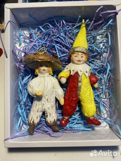 Ватные елочные игрушки