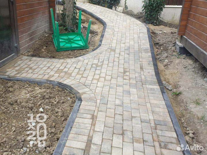 Тротуарная плитка, бордюры, газонная решетка