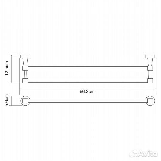 Полотенцедержатель wasserkraft Isen K-4040 двойно