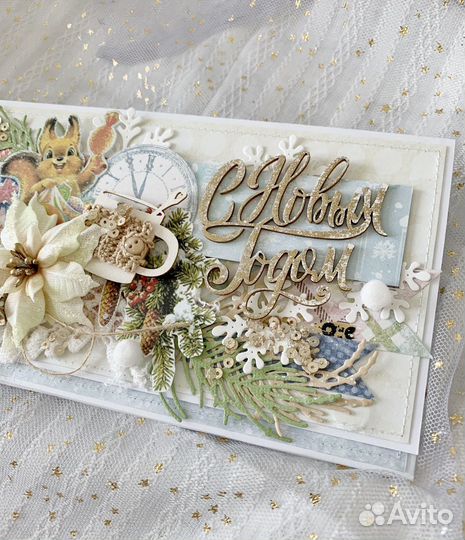Новогодний конверт ручной работы