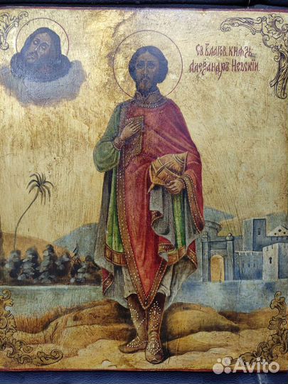 Старинная икона св князя Александр Невский