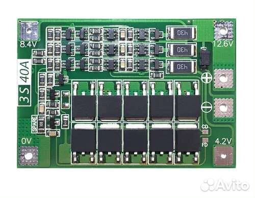 Плата BMS 3s 40A c Балансировкой akб