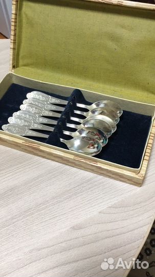 Ложки чайные мельхиоровые позолоченные и посеребр