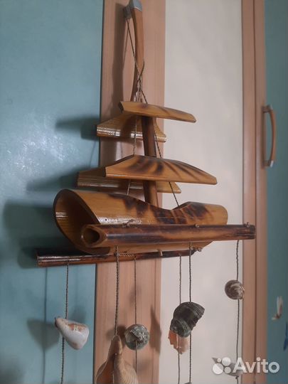 Ветерок бамбуковый с натуральными ракушками