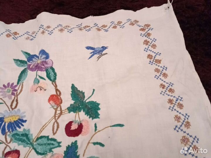 Вышивка гладью салфетка