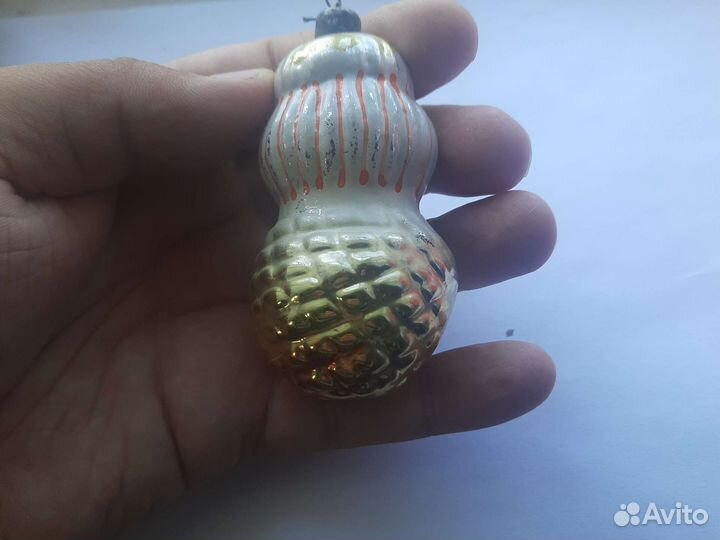 Редкая ёлочка СССР дед мороз стекло