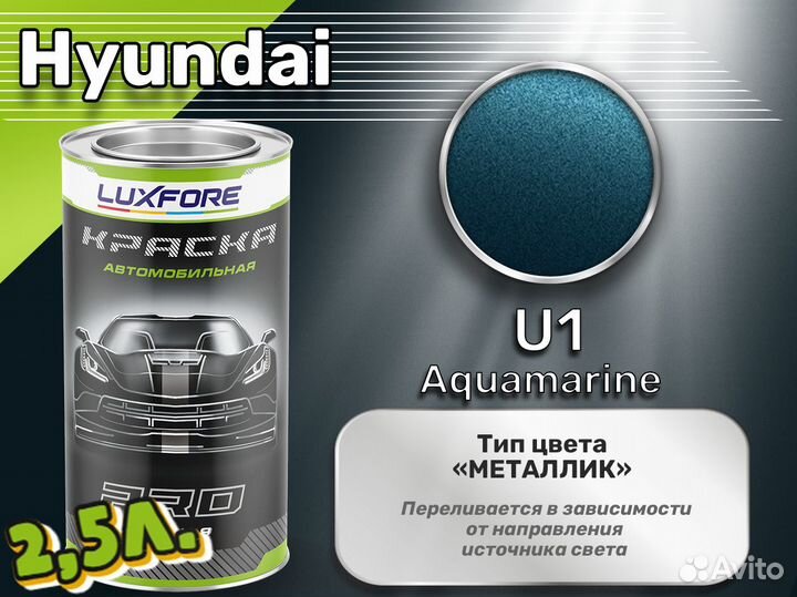 Краска Luxfore 2,5л. (Hyundai U1 Aquamarine)