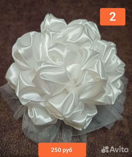 Банты для волос белые