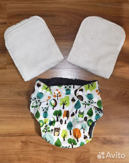 Многоразовый подгузник с 2 вкладышами