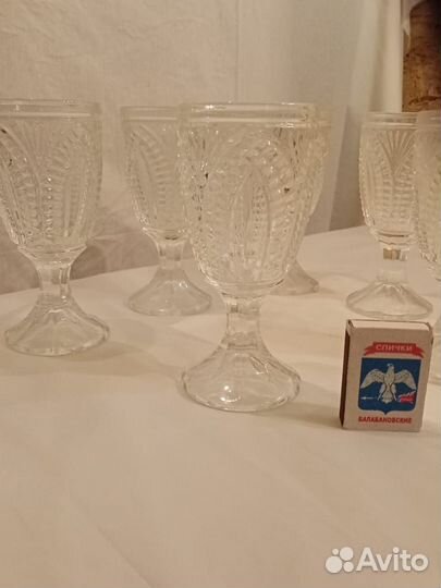 Бокалы Фужеры хрусталь СССР Красный Гигант