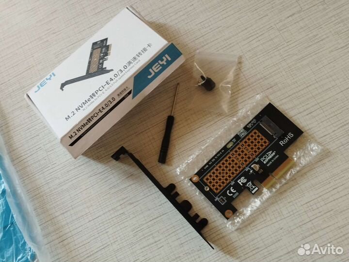 Адаптер jeyi M.2 nvme к PCIe 4,0 3,0 SSD